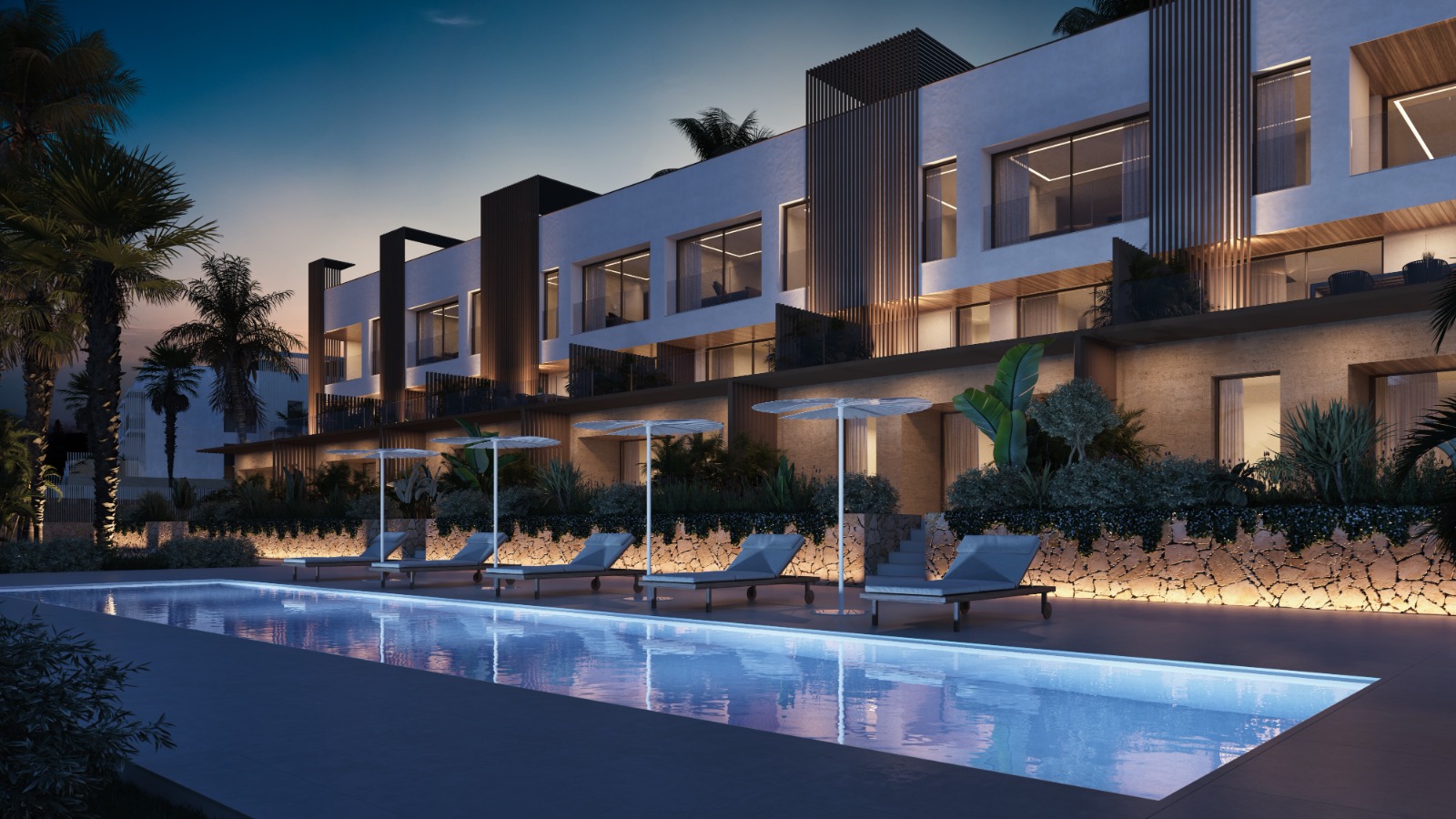 Resa estates ibiza can misses new built apartments modern 2022 building night.jpg